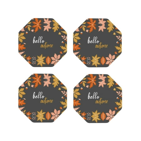 Coasters Set of 4 - Autumn And Fall Leaves Drink Coasters for Tabletop Protection Leather Coasters for Living Room Decor and Housewarming Gift Octagon
Coasters Set of 4 - Autumn And Fall Leaves Drink Coasters for Tabletop Protection Leather Coasters for Living Room Decor and Housewarming Gift Octagon