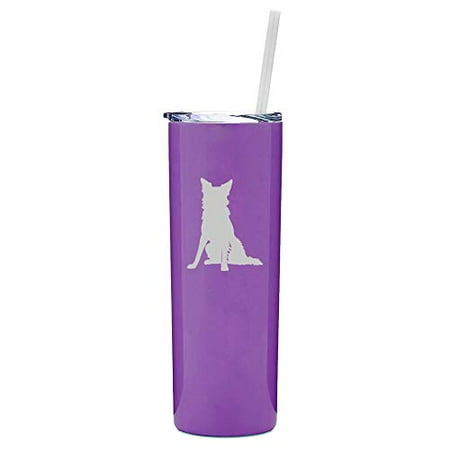 20 oz Skinny Tall Tumbler Stainless Steel Vacuum Insulated Travel Mug With Straw Border Collie (Purple)
20 oz Skinny Tall Tumbler Stainless Steel Vacuum Insulated Travel Mug With Straw Border Collie (Purple)