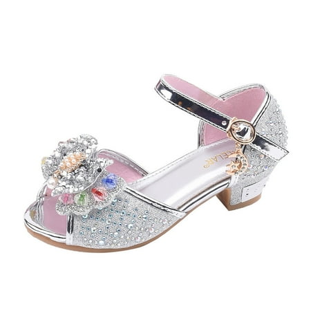 Toddler Kids Girls Pearl Butterfly-Knot Single Princess Shoes Sandals