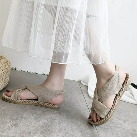 uikmnh Women Shoes Fashion Spring And Summer Women Sandals Outdoor Roman Style Sandals Cross Straps Linen Flat Bottom Beige 8
uikmnh Women Shoes Fashion Spring And Summer Women Sandals Outdoor Roman Style Sandals Cross Straps Linen Flat Bottom Beige 8
