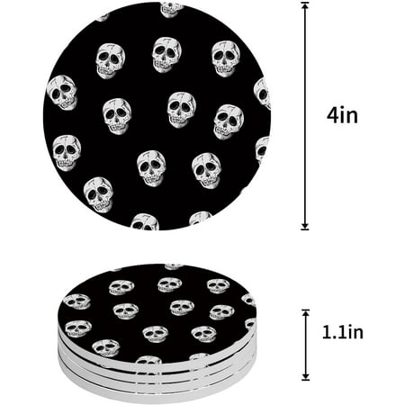 FMSHPON Halloween Horror Skull Black Set of 4 Round Coaster for Drinks Absorbent Ceramic Stone Coasters Cup Mat with Cork Base for Home Kitchen Room Coffee Table Bar Decor
FMSHPON Halloween Horror Skull Black Set of 4 Round Coaster for Drinks Absorbent Ceramic Stone Coasters Cup Mat with Cork Base for Home Kitchen Room Coffee Table Bar Decor