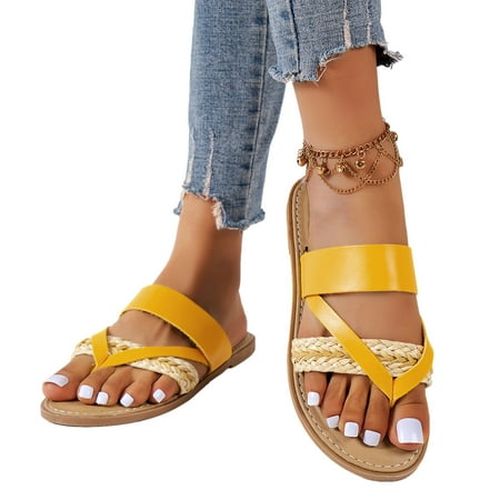 Jsaierl Flat Sandals for Women Dressy Summer Summer Sandals Ladies Clip Toe Flip Flops Boho Casual Slippers Beach Shoes Size 5.5
Jsaierl Flat Sandals for Women Dressy Summer Summer Sandals Ladies Clip Toe Flip Flops Boho Casual Slippers Beach Shoes Size 5.5