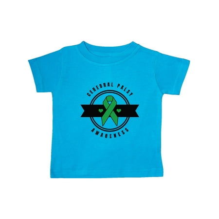 Inktastic Cerebral Palsy Awareness with Green Ribbon and Banner Gift Baby Boy or Baby Girl T-Shirt