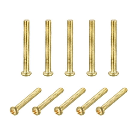 Uxcell M3x25mm Brass Machine Screws Phillips Pan Head Fastener Bolts 60Pack