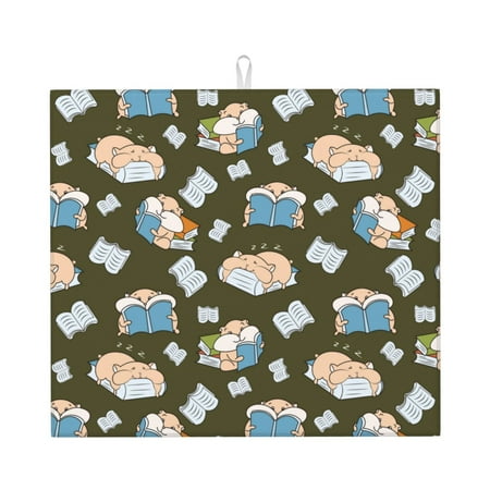 Dish Drying Mats for Kitchen Counter Cartoon Cute Hamster Reading 16x18in Dish Drying Pad Coffee Mat with Hanging Loop Super absorbent Kitchen Counter Mat Coffee Bar Accessories
Dish Drying Mats for Kitchen Counter Cartoon Cute Hamster Reading 16x18in Dish Drying Pad Coffee Mat with Hanging Loop Super absorbent Kitchen Counter Mat Coffee Bar Accessories