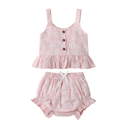 GRNSHTS Toddler Baby Girl Shorts Outfits Daisy Print Ruffles Halter Crop Vest Tops Short Pants Set 2Pcs Summer Clothes Pink 12-18 Months
GRNSHTS Toddler Baby Girl Shorts Outfits Daisy Print Ruffles Halter Crop Vest Tops Short Pants Set 2Pcs Summer Clothes Pink 12-18 Months