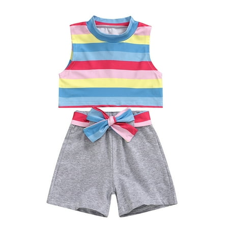 Qufokar Toddler Girl Fall Clothes Girls Outfits Size 7 Tops+Bowknot Rainbow Sleeveless Girls Set Toddler Striped Baby Shorts Outfits Girls Outfits&Set
Qufokar Toddler Girl Fall Clothes Girls Outfits Size 7 Tops+Bowknot Rainbow Sleeveless Girls Set Toddler Striped Baby Shorts Outfits Girls Outfits&Set