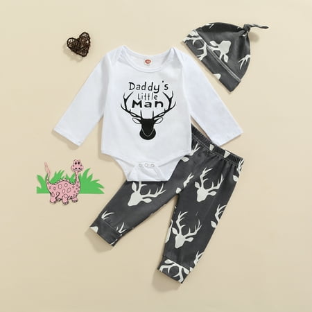 Lamuusaa 3PCS Set Newborn Infant Kids Baby Boys Daddy s Little Man Cotton Outfits T-shirt +Pants Legging+Hat Clothes Set
Lamuusaa 3PCS Set Newborn Infant Kids Baby Boys Daddy s Little Man Cotton Outfits T-shirt +Pants Legging+Hat Clothes Set