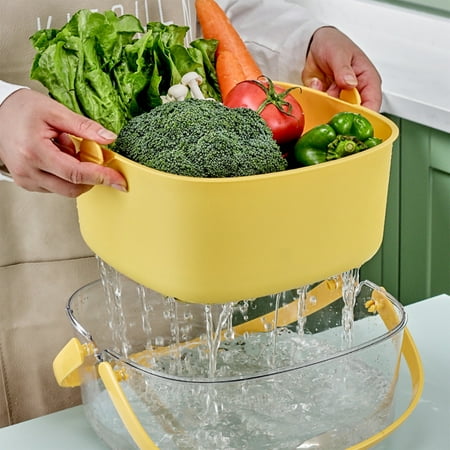 Meitianfacai Fruit Strainer Double Layer Drainage Basket Expandable Portable Vegetable Fruit Drainage Basket Storage Box Vegetable Organiser
Meitianfacai Fruit Strainer Double Layer Drainage Basket Expandable Portable Vegetable Fruit Drainage Basket Storage Box Vegetable Organiser