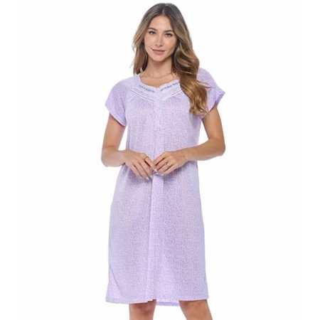 Dream8Teen Women s Cap Sleeve Floral Nightgown 00129 Purple X-Large