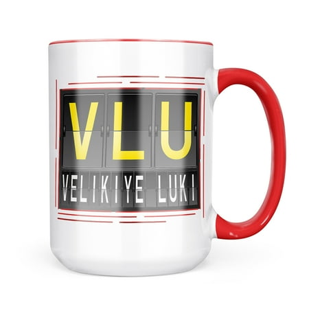 Neonblond VLU Airport Code for Velikiye Luki Mug gift for Coffee Tea lovers