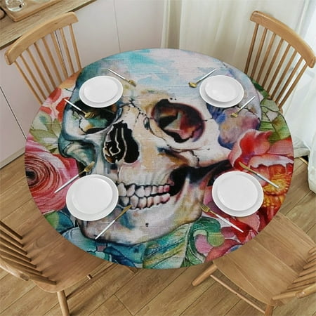 Patifu Skull Flowers Watercolor Painting Round Tablecloth Stain-Resistant Washable Indoor Outdoor Restaurant Wedding Party Table Cloth Home Decor 46 -50
Patifu Skull Flowers Watercolor Painting Round Tablecloth Stain-Resistant Washable Indoor Outdoor Restaurant Wedding Party Table Cloth Home Decor 46 -50