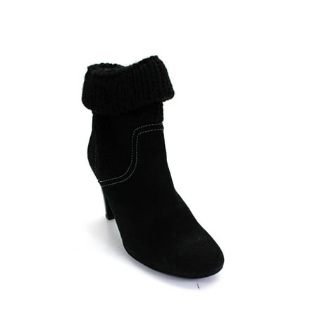 Pre-owned|Theory Womens Leather Crochet Knit Heeled Boots Black Size EUR 37
