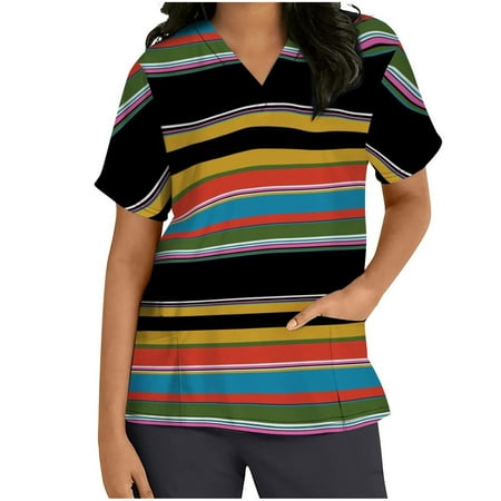 Alrise Medical Scrubs Moisture-Wicking Short-Sleeve V Neck Clinic Shirt Teal2 L