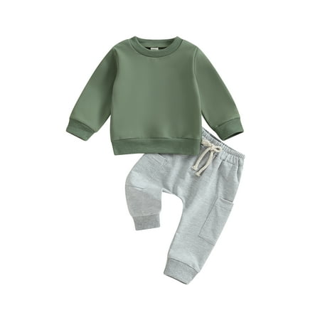 Hirigin Toddler Boys Fall Outfits: Set of Solid Color Sweatshirts and Long Pants
Hirigin Toddler Boys Fall Outfits: Set of Solid Color Sweatshirts and Long Pants