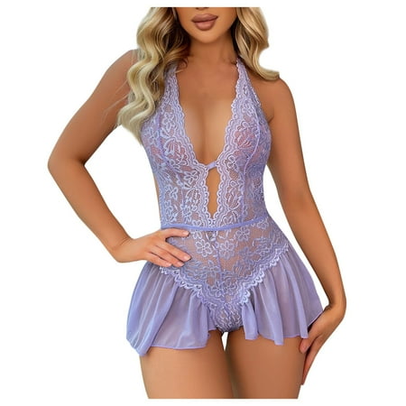 KDDYLITQ Nightdress for Women Teddy Deep V Neck Sexy Lingerie Lace Nightgown Babydoll Chemise Light Purple S
KDDYLITQ Nightdress for Women Teddy Deep V Neck Sexy Lingerie Lace Nightgown Babydoll Chemise Light Purple S