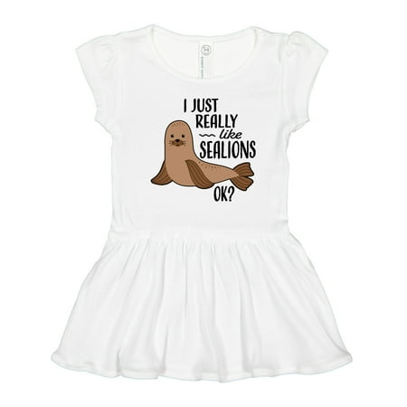 Inktastic I Just Really Like Sea Lions Ok Gift Toddler Girl Dress