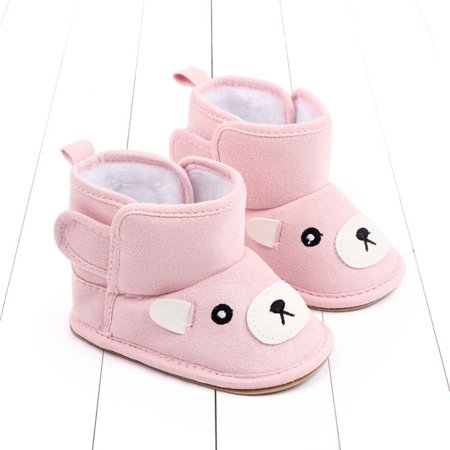 Baozhu Unisex Baby Fleece Cozy Booties Baby Boy Girl Bear Winter Snow Shoes