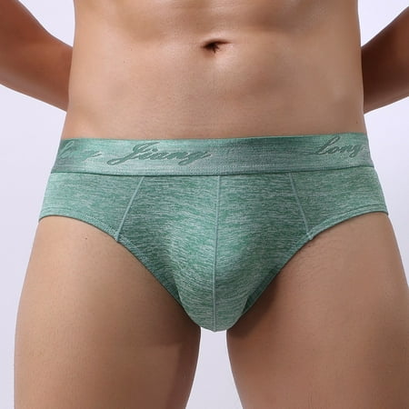 EHTMSAK Men s Brief Stretch Soft Jockstrap Briefs Underwear Green M