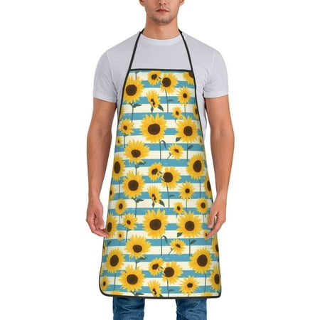 Naloa 1Pack Adjustable Bib Apron Waterdrop Resistant Cooking Kitchen Aprons for Women Men Chef White Blue Striped Sunflower Print
Naloa 1Pack Adjustable Bib Apron Waterdrop Resistant Cooking Kitchen Aprons for Women Men Chef White Blue Striped Sunflower Print