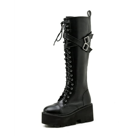 Sentuca Fashion Lacing Thick-soled Large Size Boots Women Autumn Platform Leather Boots
Sentuca Fashion Lacing Thick-soled Large Size Boots Women Autumn Platform Leather Boots