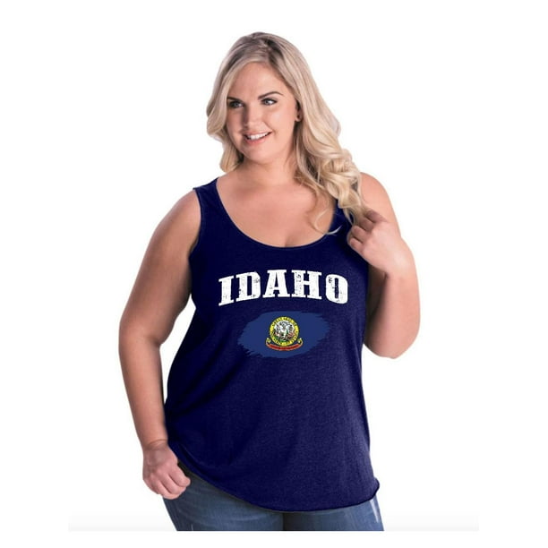 Idaho State Flag Women Curvy Plus Size Tank Tops
