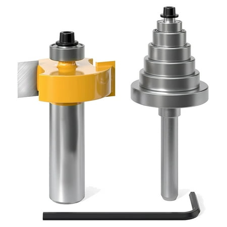 1/2 Inch Rabbet Router Bit with 6 Bearings Set Rabbeting Router Bit Adjustable Multi Depths Cutter
1/2 Inch Rabbet Router Bit with 6 Bearings Set Rabbeting Router Bit Adjustable Multi Depths Cutter