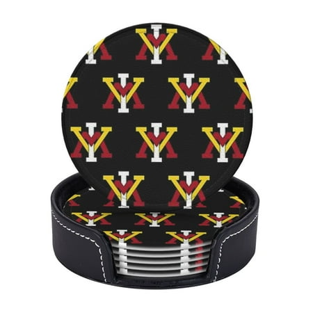 Keydets-VMI Coasters With Leather Holder Set Of 6 Round Coasters for Home and Kitchen Decor
Keydets-VMI Coasters With Leather Holder Set Of 6 Round Coasters for Home and Kitchen Decor