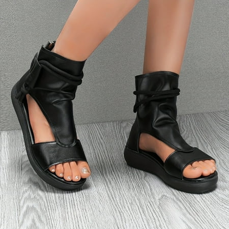 SHENZHENHFUKJ Vacation Comfort High-top Hollow Out Stylish Women‘s Solid Color Sandals with Soft Sole Back Zipper Platform
SHENZHENHFUKJ Vacation Comfort High-top Hollow Out Stylish Women‘s Solid Color Sandals with Soft Sole Back Zipper Platform