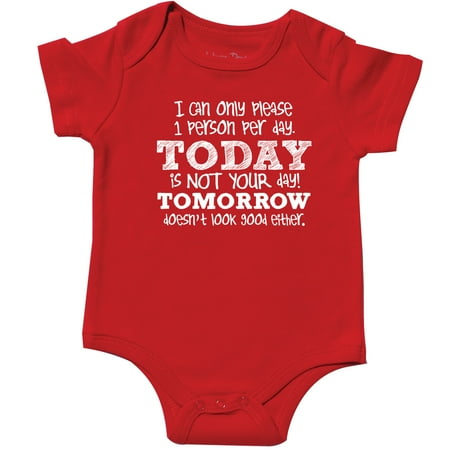 Not Today Cute Baby Bodysuits Red 3-6 mo