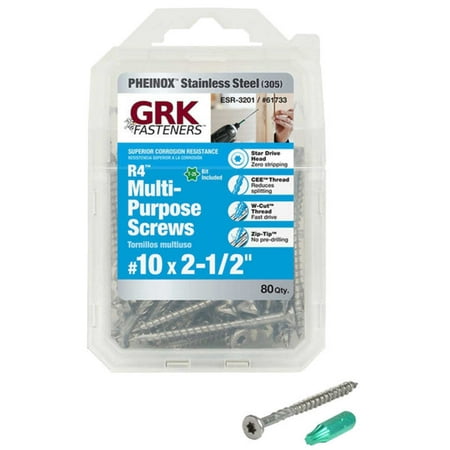 1 PC-GRK Fasteners 61733 #10 Thread Framing and Decking Screw
