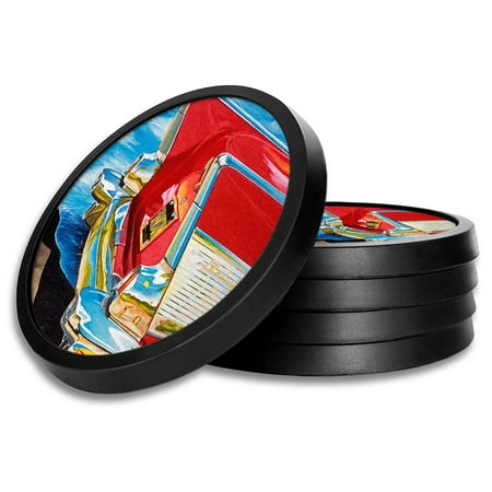Silicone Non-Slip Drink Coasters with Removable Printed Absorbent Felt Pad - Set of 4 - Chevy
Silicone Non-Slip Drink Coasters with Removable Printed Absorbent Felt Pad - Set of 4 - Chevy
