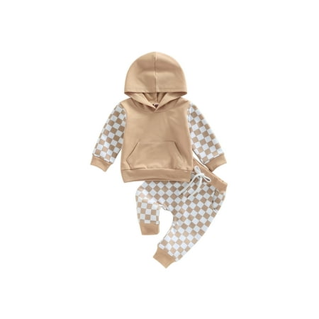 Arvbitana Baby 2Pcs Fall Outfits Long Sleeve Checkerboard Print Hoodie and Pants Set
Arvbitana Baby 2Pcs Fall Outfits Long Sleeve Checkerboard Print Hoodie and Pants Set