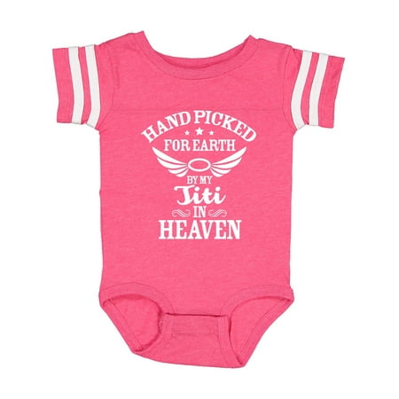 Inktastic Handpicked for Earth By My Titi in Heaven with Angel Wings Gift Baby Boy or Baby Girl Bodysuit
Inktastic Handpicked for Earth By My Titi in Heaven with Angel Wings Gift Baby Boy or Baby Girl Bodysuit