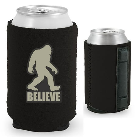 Bigfoot Believe Magnetic Can Coolie (Black)