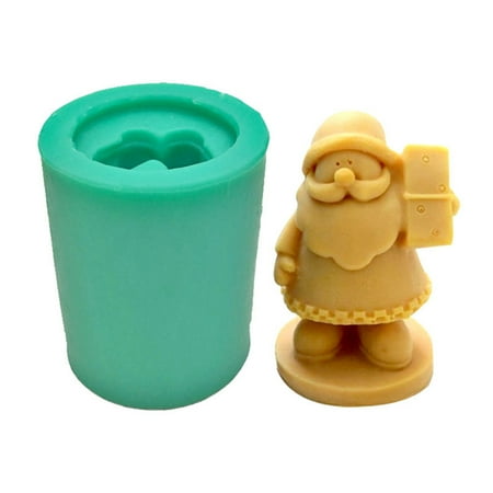 Xmas Candle Silicone Mould Santa Claus Candle Mould Christmas Cake Candy Mould