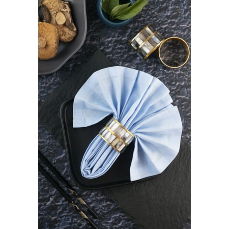 GAURI KOHLI Primrose Napkin Rings - Black Pearl; Set of 6