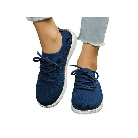 Frontwalk Womens Sock Sneakers Knit Upper Casual Shoes Lace Up Walking Shoe Yoga Round Toe Flats Women Mesh Blue 10
Frontwalk Womens Sock Sneakers Knit Upper Casual Shoes Lace Up Walking Shoe Yoga Round Toe Flats Women Mesh Blue 10