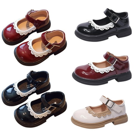 Toddler Little Girl Ballet Flat Dress Shoes School Oxfords Marry Jane Big Girl Party School Uniform Shoes