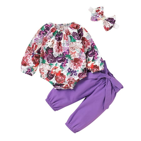 NZRVAWS Baby Girls Outfits 0 Months Baby Girls Floral Print 3 Months Baby Girls Romper Pants Headband 3Pcs Winter Clothes Set Purple
NZRVAWS Baby Girls Outfits 0 Months Baby Girls Floral Print 3 Months Baby Girls Romper Pants Headband 3Pcs Winter Clothes Set Purple