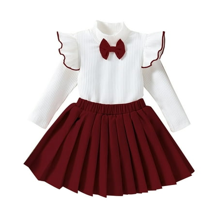 EnJoCho Kids Wedding Outfit Kids Girls Set Spring/Summer Long Sleeve High Neck Bow Top Solid Color Short Skirt Birthday Party School Little Child Trendy Fall Winter Clothing Set
EnJoCho Kids Wedding Outfit Kids Girls Set Spring/Summer Long Sleeve High Neck Bow Top Solid Color Short Skirt Birthday Party School Little Child Trendy Fall Winter Clothing Set