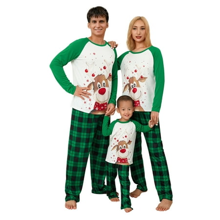 EYIIYE Family Matching Christmas Pajamas Set Long Sleeve Elk Print Tops Plaid Pants Xmas Sleepwear Pjs Green Holiday Loungewear
EYIIYE Family Matching Christmas Pajamas Set Long Sleeve Elk Print Tops Plaid Pants Xmas Sleepwear Pjs Green Holiday Loungewear