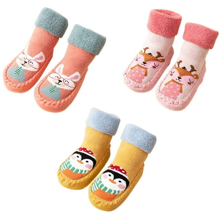 3 Pairs Slippers Socks Shoes with Grips for Toddler Kids Baby Boys Girls Non-slip Animal Moccasins Boots Warm Pink Yellow Tangerine 3T
3 Pairs Slippers Socks Shoes with Grips for Toddler Kids Baby Boys Girls Non-slip Animal Moccasins Boots Warm Pink Yellow Tangerine 3T
