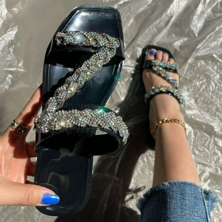 Summer Sandals For Women Flat Slip On Sandals Crystal Roman Shoes Open Toe Casual Sandals Slippers
Summer Sandals For Women Flat Slip On Sandals Crystal Roman Shoes Open Toe Casual Sandals Slippers