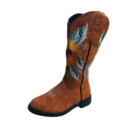 Boots for Women Ladies Retro Shoes Embroidered Sun Flower Ethnic Style Belt Heel Short Tube Pullover Boots
Boots for Women Ladies Retro Shoes Embroidered Sun Flower Ethnic Style Belt Heel Short Tube Pullover Boots