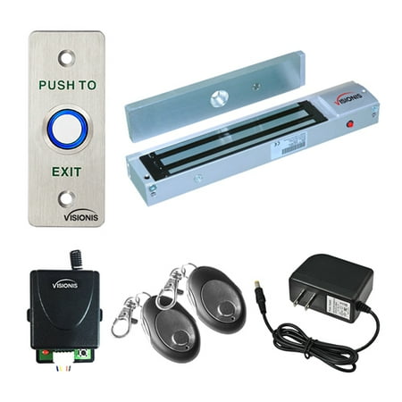 Visionis FPC-7455 One Door Access Control For Out Swinging Door 600lbs Electromagnetic Lock Kit With Wireless Receiver + Remote + VIS-7023 Exit Button Kit
Visionis FPC-7455 One Door Access Control For Out Swinging Door 600lbs Electromagnetic Lock Kit With Wireless Receiver + Remote + VIS-7023 Exit Button Kit