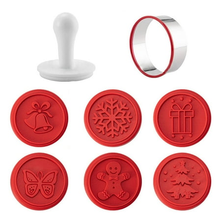 Christmas Cookie Silicone Stamps Set Biscuit Embossing Mold Chocolate Fondants Baking Mould