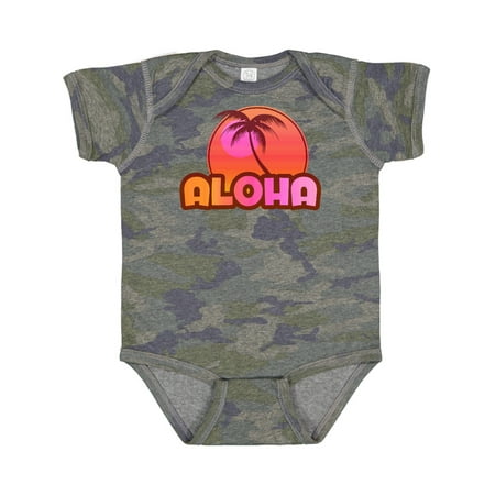 Inktastic Pink Aloha Palm Gift Baby Girl Bodysuit