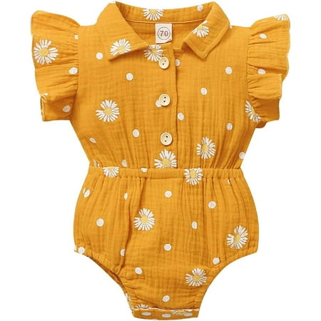 YOUI-GIFTS Baby Girl Short Sleeve Romper Toddler Ruffled Daisy Printed Jumpsuit Bodysuit for Toddler Girls
YOUI-GIFTS Baby Girl Short Sleeve Romper Toddler Ruffled Daisy Printed Jumpsuit Bodysuit for Toddler Girls