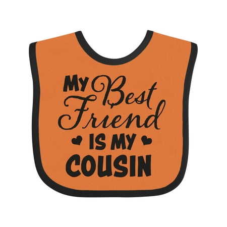 Inktastic My Best Friend is My Cousin with Hearts Gift Baby Boy or Baby Girl Bib